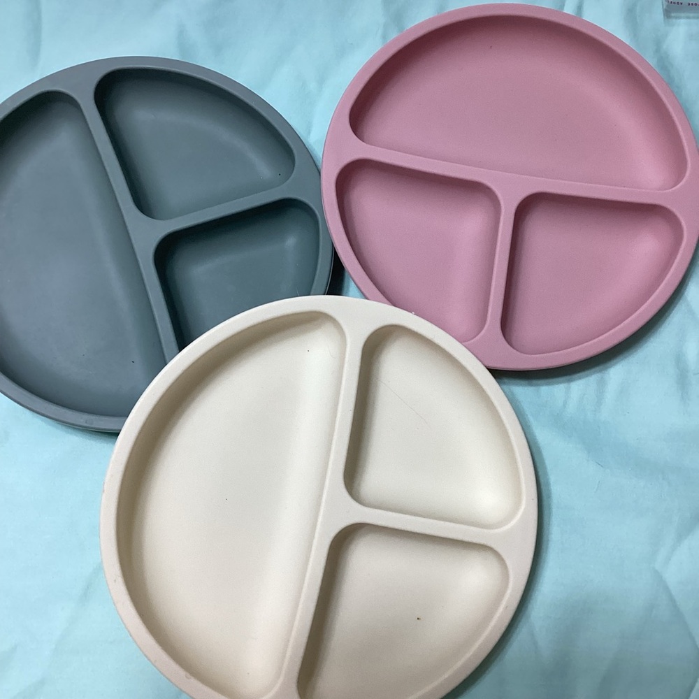 Wee Sprout Set of 3 Toddler/Infant Silicone Feeding Plates